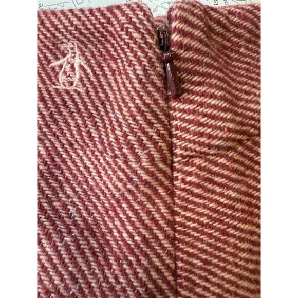 Vintage Original Penguin Wool A-Line Skirt Rose Pink Herringbone Preppy Lined - Picture 6 of 16